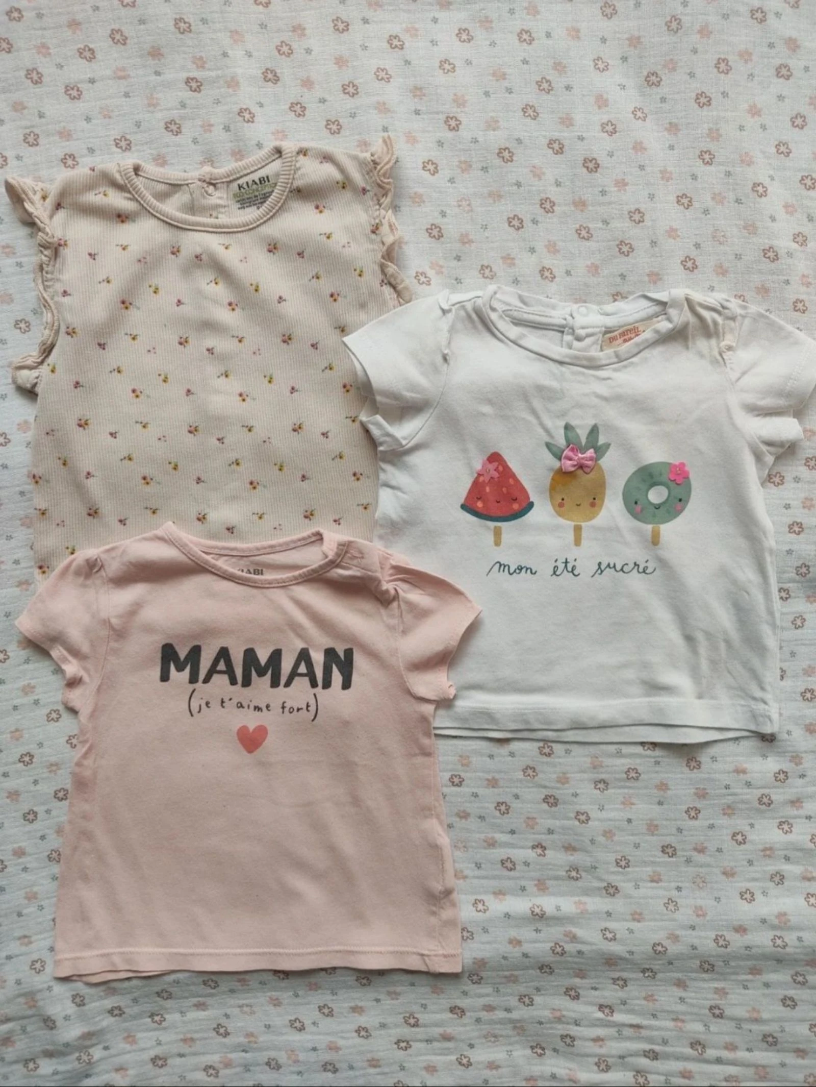 Lot de 3 hauts été Kiabi et DPAM - Taille 9 mois - Très bon état